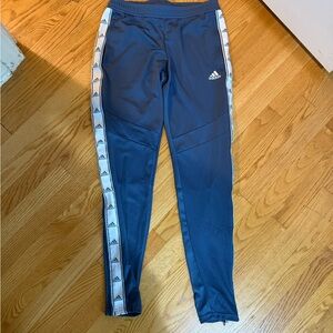 Adidas Women’s Light Blue/gray Joggers with White Stripes